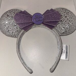 Sparkling Silver and Purple Headband 100 Years Anniversary